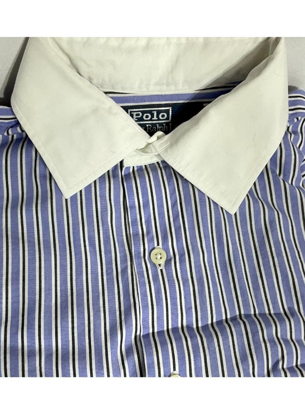 Polo by Ralph Lauren Sz 16-36 Philip Style Striped Dress Shirt French Cuffs Mens